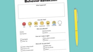 behavior reflection sheet style 1 800x450