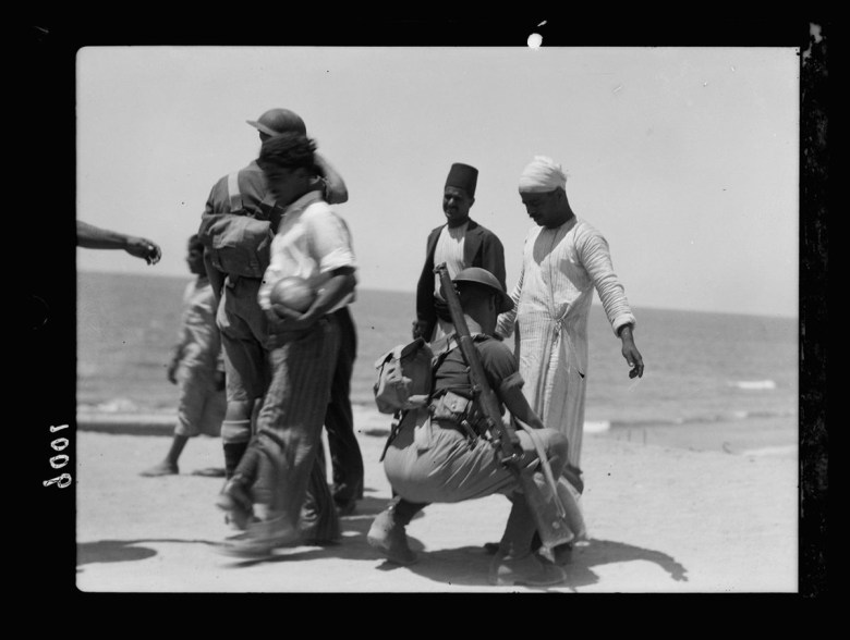 Palestine disturbances during summer 1936. Jaffa. Summer 1936. Inhabitants searched for arms