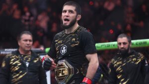 islam makhachev belt scowl